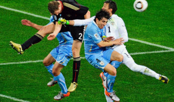 Uruguay saat kalah 2-3 dari Jerman di Piala Dunia 2010.