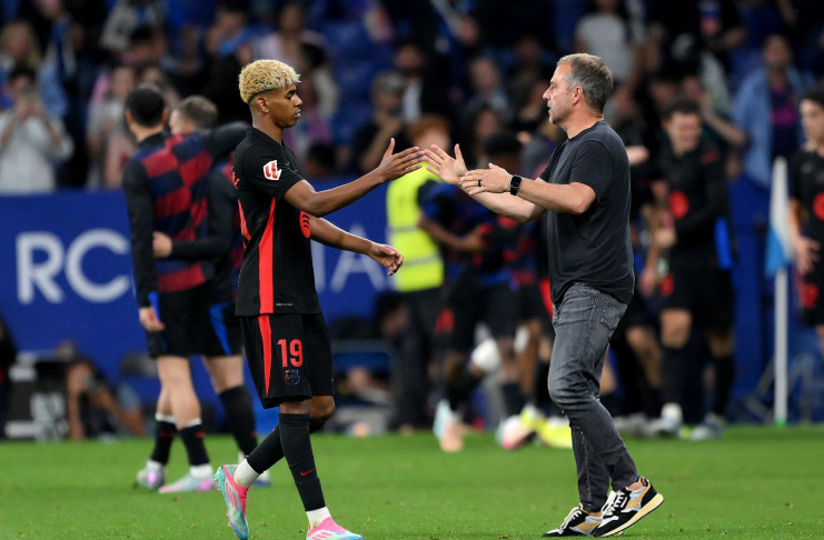Hansi Flick Bersyukur Antar Barcelona Raih Treble Domestik 2 Barcelona treble domestik - Hansi Flick - Istimewa 2