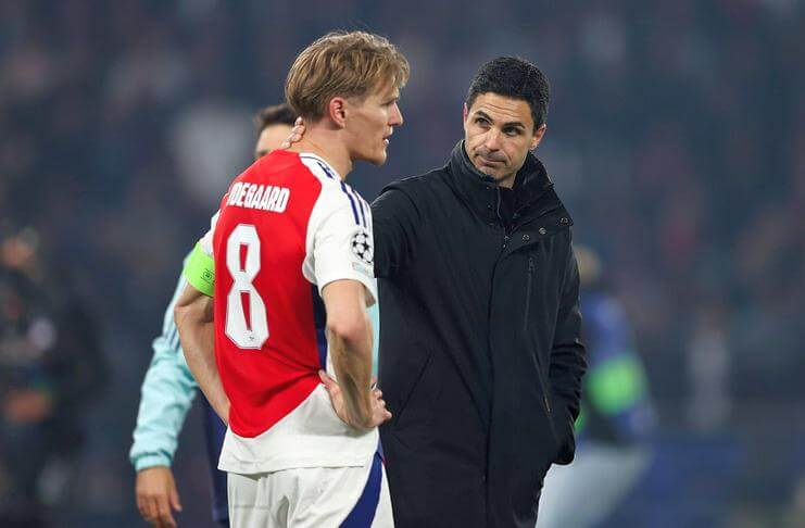 Mikel Arteta Kesal kepada Gianluigi Donnarumma 3 Mikel Arteta bersama Martin Odegaard.